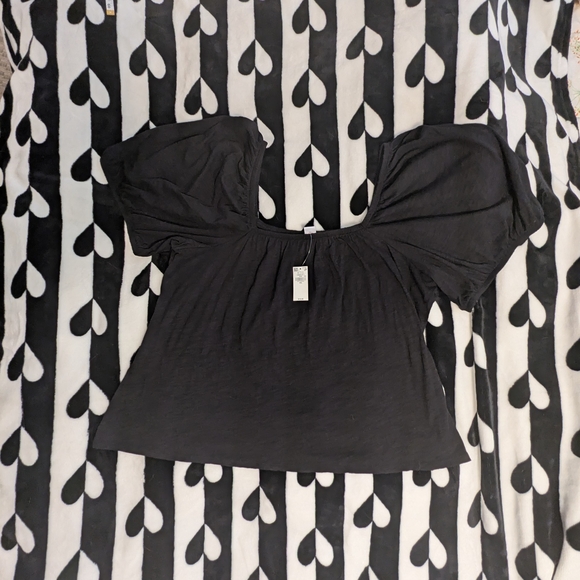 Old Navy Elegant Black Square Neck Puff Sleeve Top - Black - New With Tags XXL - Picture 7 of 11